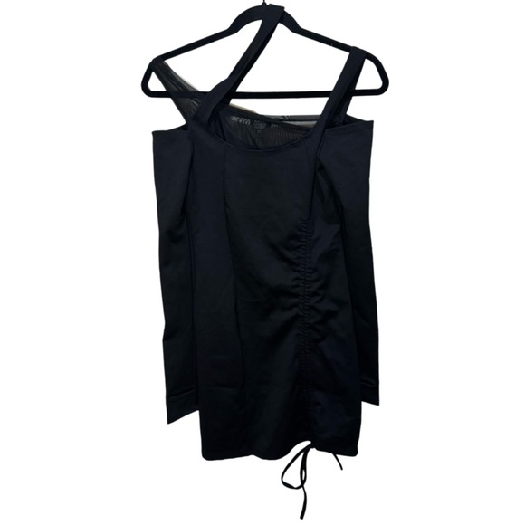 POSTER GIRL Dresses & Skirts - POSTER GIRL Cut Out Mesh Long Sleeve Mini Dress - Black XS